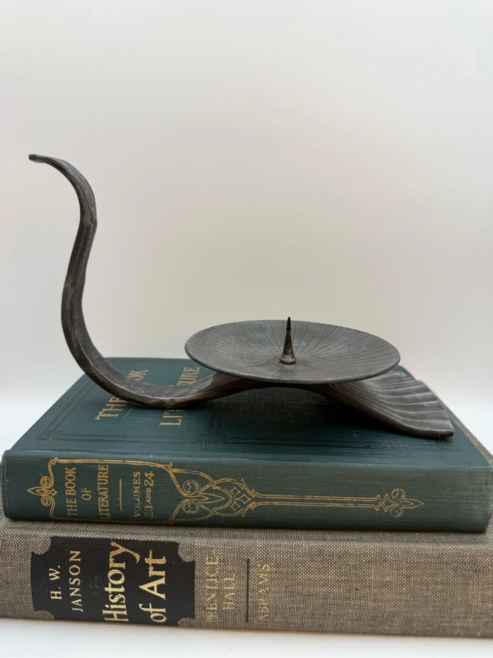 Vintage Mid Century Modern Brutalist Metal Candle Holder Austria